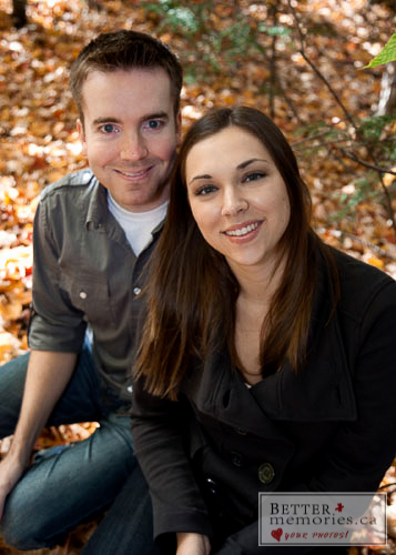 Closeup Portrait of Couple in Fall Leaves