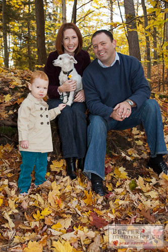 Family Portrait - Seated in scene of Fall Leaves